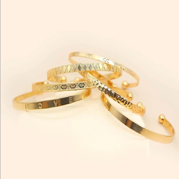 6pcs Textured Metal Bracelet - Picture 1 of 4